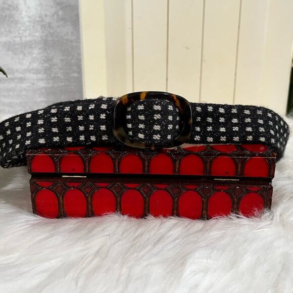 NEW J. Crew Wool Tie Belt 1” Thin Adjustable Waist Belt S/M Charcoal + Grey NWOT - Picture 6 of 16